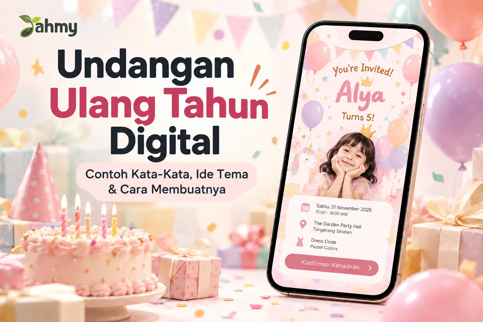 Undangan Ulang Tahun Digital: Contoh Kata-Kata, Ide Tema & Cara Membuatnya