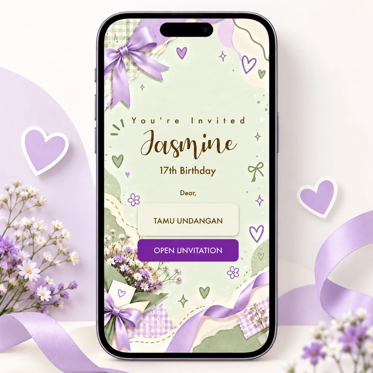 Undangan Ulang Tahun Aesthetic Scrapbook Theme 4