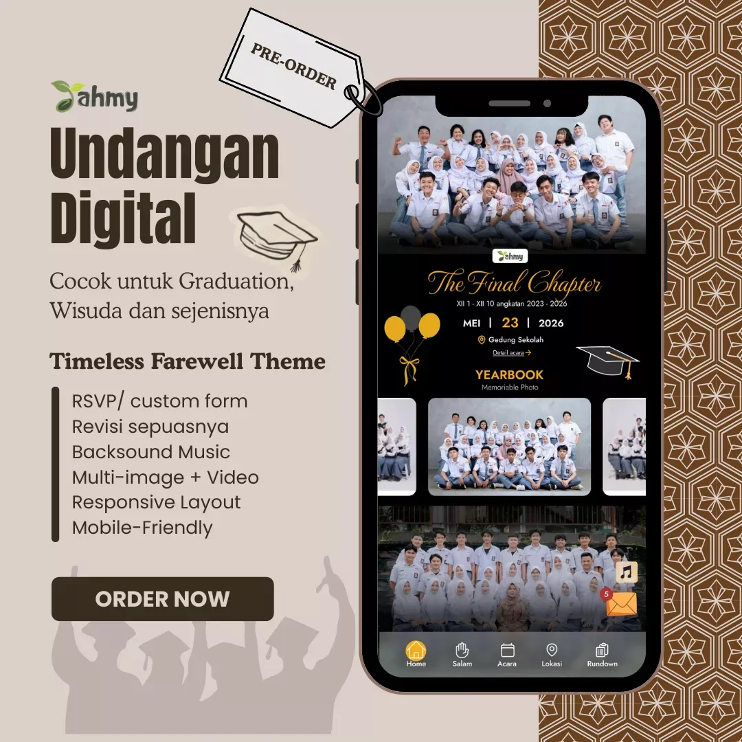 Website Undangan Kelulusan Digital Graduation / Wisuda Aesthetic | AHMY STORE