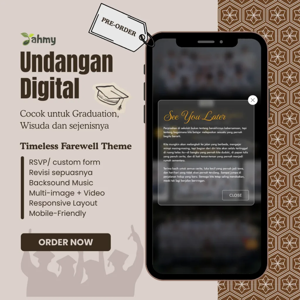 Website Undangan Kelulusan Digital Graduation / Wisuda Aesthetic | AHMY STORE 4