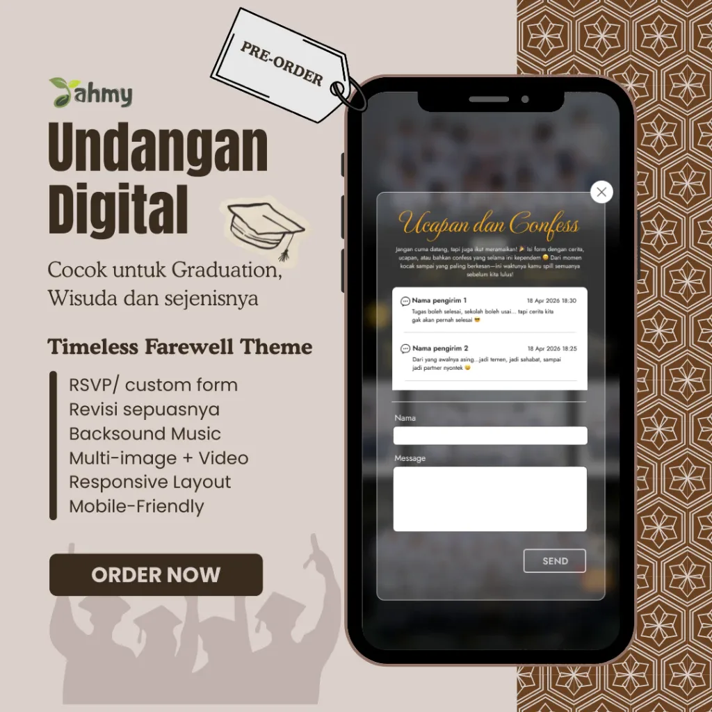 Website Undangan Kelulusan Digital Graduation / Wisuda Aesthetic | AHMY STORE 3