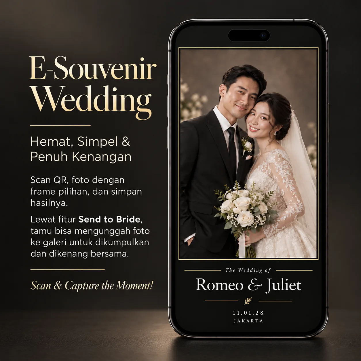 E Souvenir Pernikahan Aesthetic | Photobooth Wedding Custom QR & Gallery Foto Tamu | ahmy store