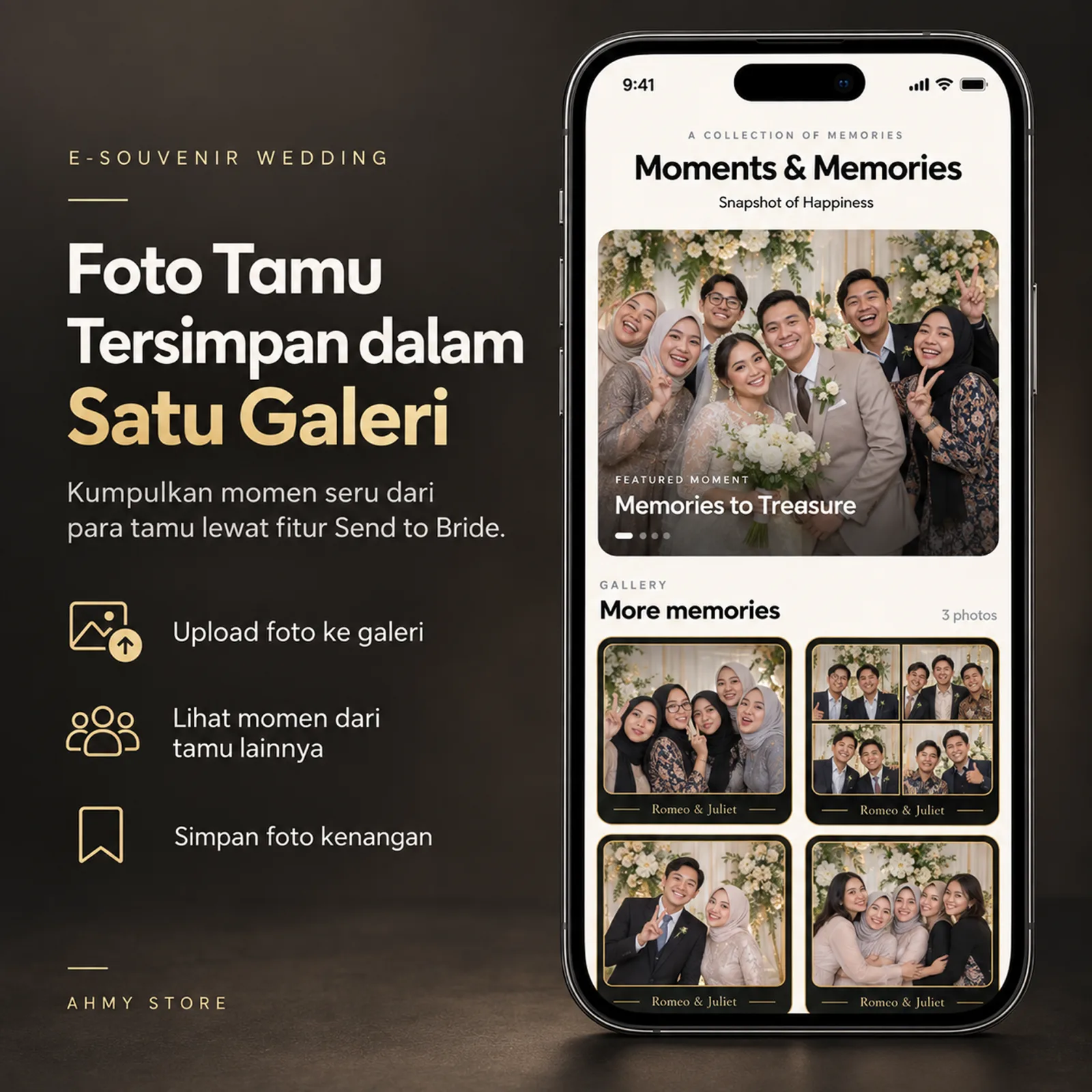 E Souvenir Pernikahan Aesthetic | Photobooth Wedding Custom QR & Gallery Foto Tamu | ahmy store 3