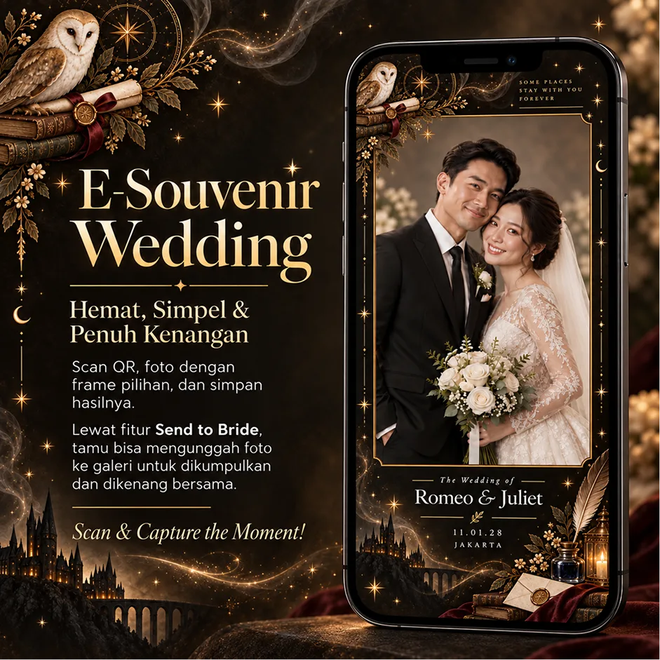 E Souvenir Pernikahan Aesthetic | Photobooth Wedding Custom QR & Gallery Foto Tamu | ahmy store 4