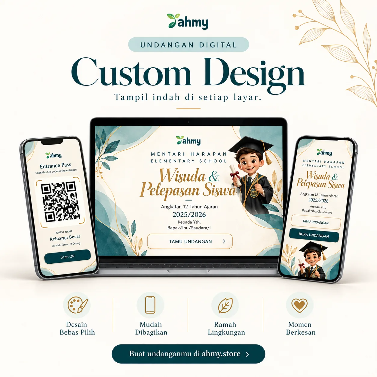 Custom Undangan Digital | Wisuda, Birthday, Reuni, Webinar, Family Gathering, Khitanan, Aqiqah 2